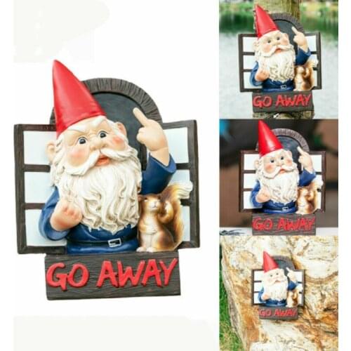 Acrylic Naughty Gnome Dwarf Garden Decoration Statue Easter Outdoor Creative Props Crafts Go Away Logo Door Hanging Decoration