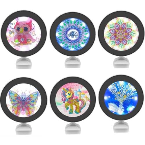 DIY LED Diamond Painting Lighting Makeup mirror Special Shaped Diamond Embroidery Rhinestones LED Lamp Home Decor