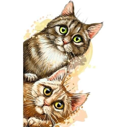 B0787# Self-adhesive Decal Two Cats Car Sticker Waterproof Auto Decors on Bumper Rear Window Motorcycle Laptop Helmet