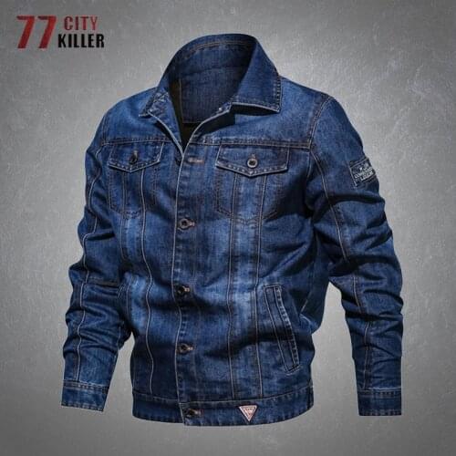Denim Jacket Men Casual Loose Comfortable Multiple Pockets Coats Male Retro Embroidery Solid Color Mens Jackets Big Size 6XL
