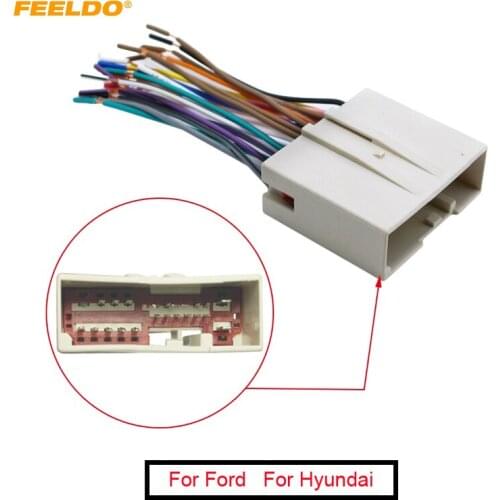 FEELDO 10Pcs Car Radio CD Player Wiring Harness Audio Stereo Wire Adapter for FORD Install Aftermarket Stereo #FD-1695