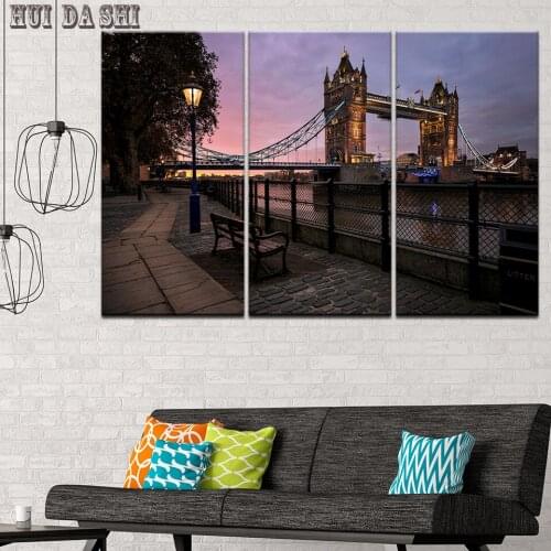 HD Print Pictures London Tower Bridge city street Landscape Wall Art Canvas Paintings Posters Bedroom Living Room Home Decor