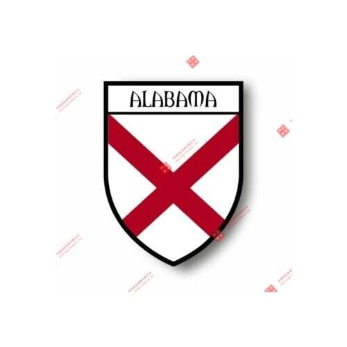 Interesting Stickers Decal Souvenir Vinyl Car Shield City Flag World Crest Usa Alabama Car Decal Decoration Laptop