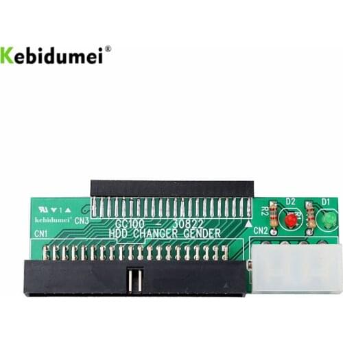 Kebidumei 44 Pin 2.5 " HDD to 3.5 " IDE 40 Pin Interface Hard Disk Drive HDD Adapter Converter for Laptop Desktop PC Computer