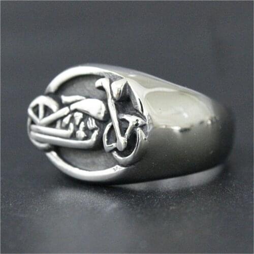 3pcs/lot Newest Design Motorcycles Cool Ring 316L Stainless Steel Jewelry Stars Cool Men Biker Style Ring