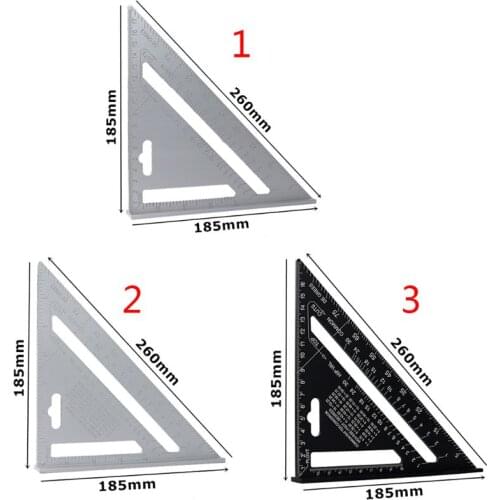 7inchTriangle Ruler 7inch Aluminum Alloy Angle Protractor Speed Metric Square Measuring Ruler For Building Framing Tools Gauges