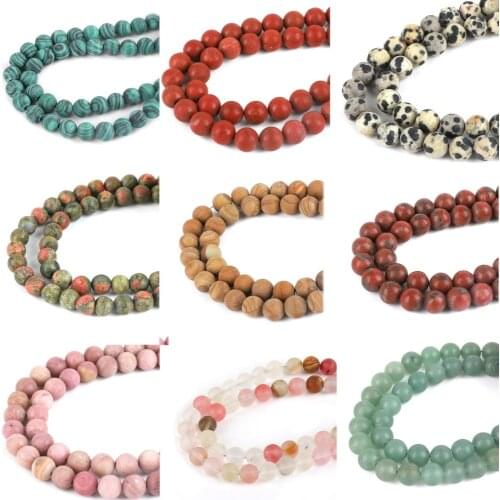 Matte Onyx Agat 4 6 8 10mm Loose Natural Stone Beads For DIY Jewelry Making Round Rose pink Quartz Blue Sand Beads High Quality