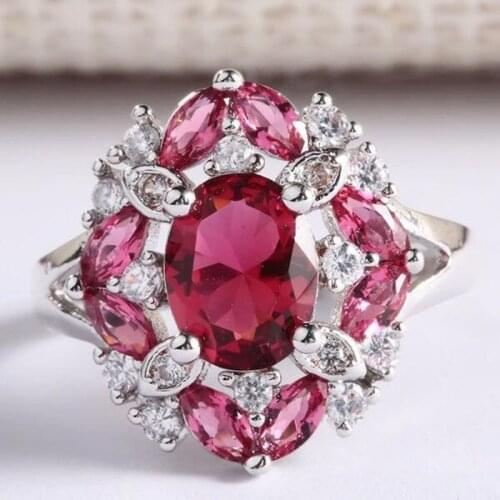 Fashion vintage Crystal Rings for women New trendy retro Rhinestone stone Ring classic copper Rings female engagment gift