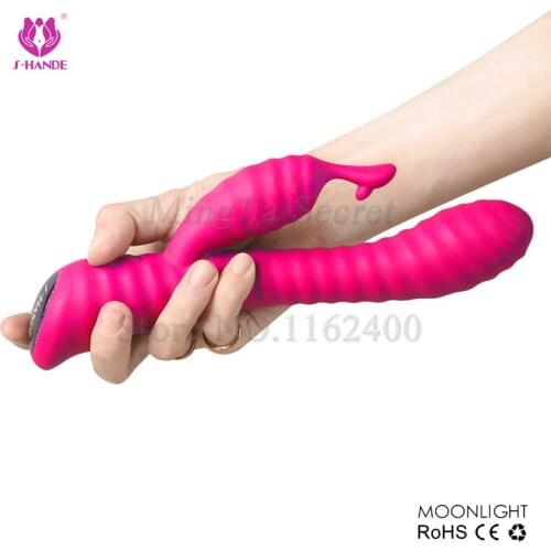 Powerful Dual Motors 9 Speeds Dildo Rabbit Vibrators Flexible G Spot Clitoris Body Wand Massager Sex Toys for Women Masturbation