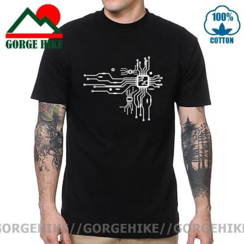Computer CPU Core Heart T Shirt Mens GEEK Nerd Hacker PC Gamer T-Shirt Harajuku Cotton Tshirt Circuit Electronic Chip Tee Shirt
