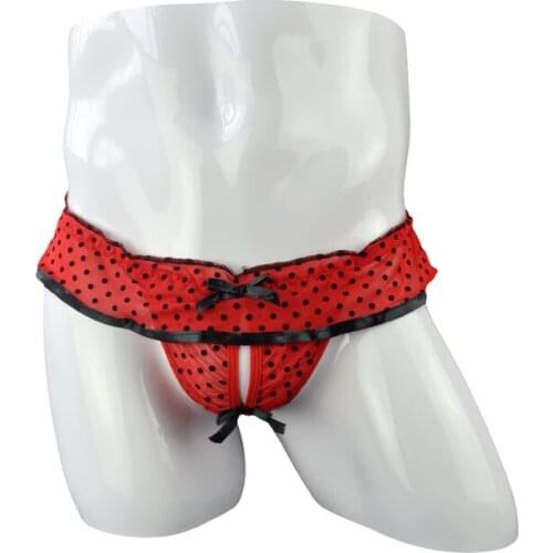 Mens Mens Sexy Underwear Panties Wholesale Lace Open-end Skirt Clogged T-pants Fetish Wear