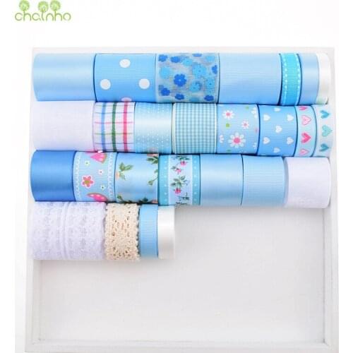 High quality 26 Design Mix Blue Ribbon Set For Diy Handmade Gift Craft Packing Hair Accessories Wedding Materials Package 26Yard