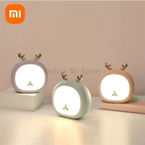 Xiaomi Cute Pet Night Light Deer Bunny Nursery Night Lamp for Kid Baby Stepless Touch USB Rechargeable Table Lamp Desk Lamp New