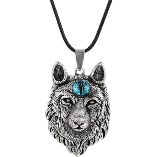 Punk Teen Wolf Pendant Necklace for Men Neck Chain Fashion Hip Hop Animal Pendant Vintage Viking Necklace Collares Party Jewelry