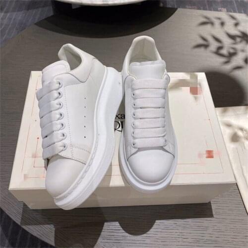 2021 Autumn Korean Version of Small White Leather Shoes, Couple Models, All-match Thick-soled Inner Heightening Non-slip Sneaker