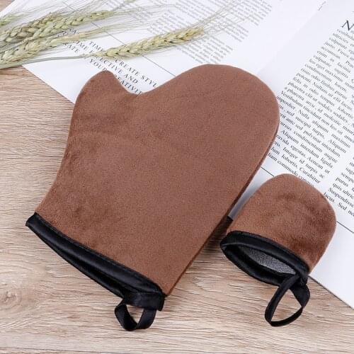 2Size Finger Glove Reusable Body Self Tan Glove Applicator Tanning Gloves Cream Lotion Mousse Body Cleaning Glove Self Tanner