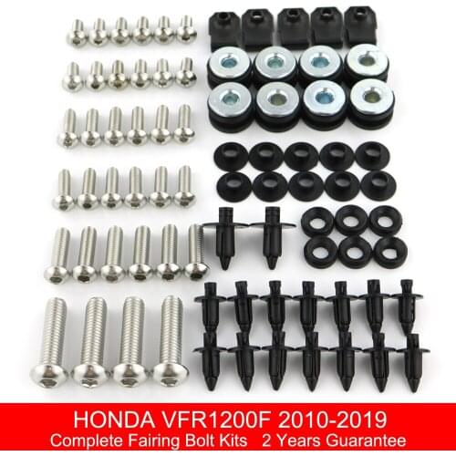 Fit For Honda VFR 1200F 2010-2019 VFR1200F Complete Full Fairing Bolts Kit Covering Bolts Screws Clips Nuts Stainless Steel