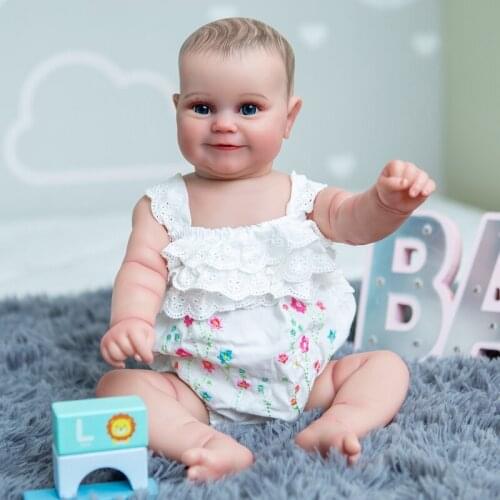 Realistic Reborns 19’’ Baby Girls Doll Reborns Lifelike Doll Lovely Baby Girls Gift Real Soft Touch Caucasian Doll with Pacifier