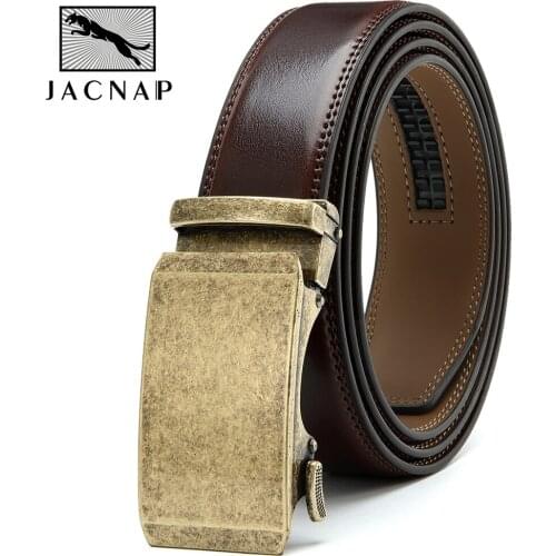 JACNAIP Men Belt Male Genuine Leather Belt Men Strap Belts For Men Automatic Buckle Black Mens Belt Cummerbunds cinturon hombre
