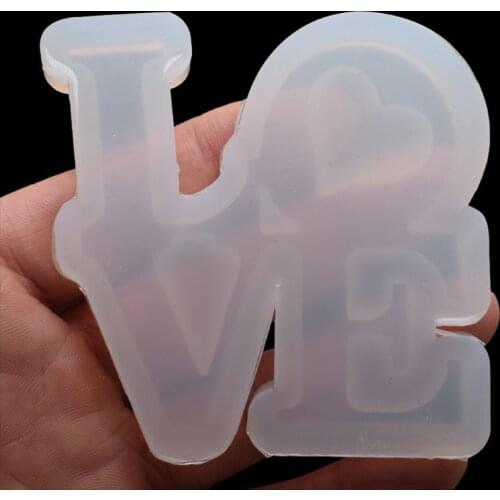 Handmade English Letters Love Pendant Silicone Jewelry Resin Mold Jewelry Tools F3MD