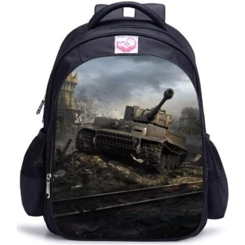 16 Inch Armored tank 3D Children School Bags Orthopedic Backpack Kids School Boys Girls Mochila Catoon Bag