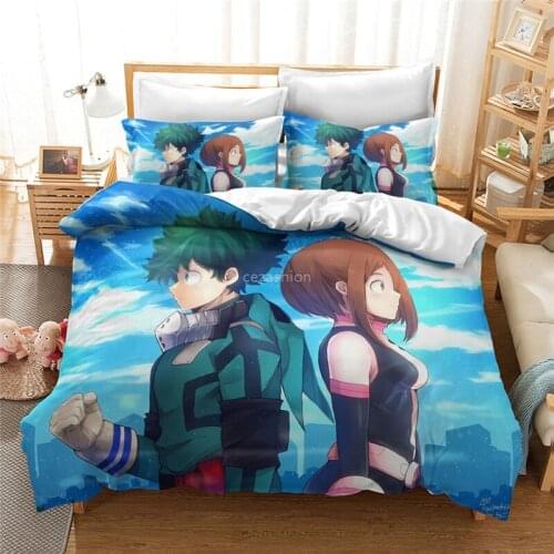 Anime My Hero Academia Bedding Set Duvet Cover Pillowcases Set Bedclothes Home Textile Bed Linen Twin Full Queen King Size