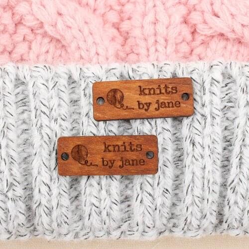 Made With Love, Name, Colorfast, Crafts, DIY Gift, Wooden labels, personalized tags, knit labels, Custom Name, Handmade, (WD144