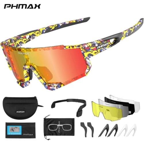 PHMAX Polarized Cycling Sunglasses UV Protection MTB Bike Men Glasses Outdoor Sports Racing Bicycle Cycling Eyewear Goggles