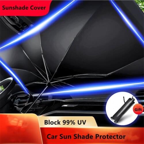 Car Sun Shade Protector Umbrella Type Parasol Auto Front Window Sunshade Covers Interior Windshield Protection Accessories