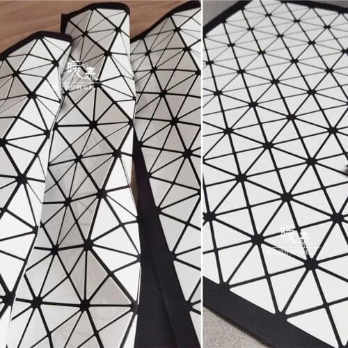 Creative Bags Fabric Miyake Style White Mirror Triangle Texture DIY Crafts Pattern Patches Decor Bags Fashion Designer Fabric