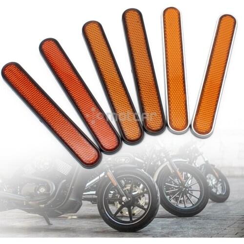 1pair Orange Front Fork Leg Reflector Reflective Sticker Plastic For Harley Universal Fit All Motorcycle Car