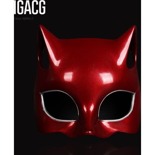 FRP Type!!! IGACG Panther Mask Persona 5 Cosplay Masks Persona5 Costume Sexy Cat Mask With Ears Red Anne Takamaki Eyewear