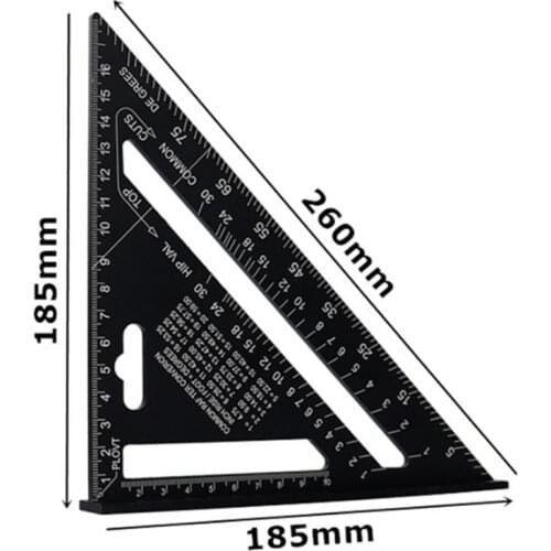 Triangle Square Ruler Metric/Imperial Aluminum Alloy Speed Tri-square Line Scriber Saw Guide Roofing Measurement Tool