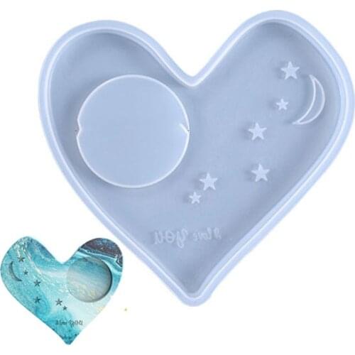 Heart Christmas Tree Shaped Star Candle Holder Coaster Silicone Mold For DIY Crafts Table Decoration Supplies