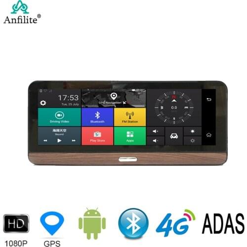 Anfilite 4G 7.84 Inch Touch Screen Dash Camera Dual Lens ADAS GPS 1GB+16GB 24H Parking Monitor Car Video Recorder Android5.1
