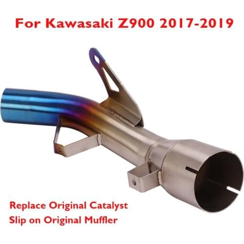 Motocycle Exhaust Pipe Replace Original Catalyst Middle Mid Link Tube Exhaust System for Kawasaki Z900 2017 2018 2019