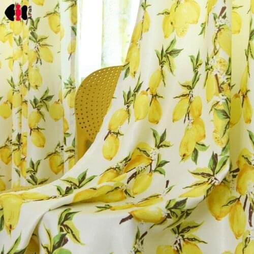 Fruit Lemon Design Curtains for Living Room Simple Pastoral Colorful Tree Polyester Fabric Cartoon Kids Boys Drapes WP166C