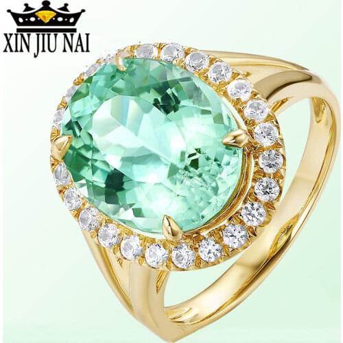 Green Crystal Ring Oval Cubic Zirconia Party Crystal Ring for Women Girls Gift Drop Shipping Jewelry Wholesale emerald ring