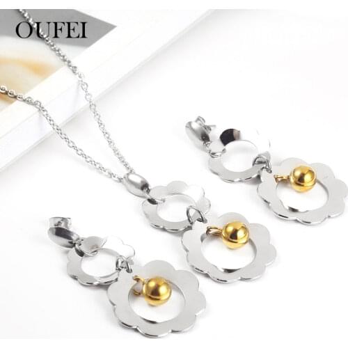 OUFEI Charm Necklace And Earring Set Bohemian Stainless Steel Jewelry Woman 2019 Women Earring Jewelry Accessories