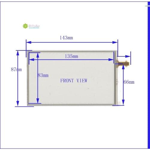 ZhiYuSun for LMS606KF01 display 6Inch 143mm*87mm 4Wire Resistive TouchScreen Panel Digitizer The cable is welding type