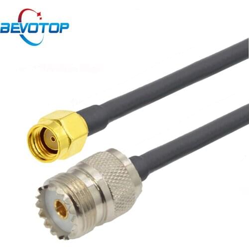 1M 2M 5M 10M 20M UHF SO239 Female Jack to RP-SMA Male RF Adapter RG58 Pigtail Cable 50 Ohm RF Coaxial Extension Cord Coax Jumper