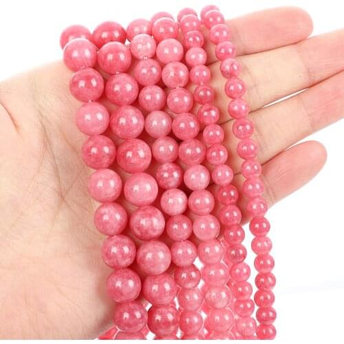 1Strand/Lot 6/8/10mm Natural Stone Rhodochrosite Round Beads Loose Spacer Bead For Jewelry Making DIY Accessories