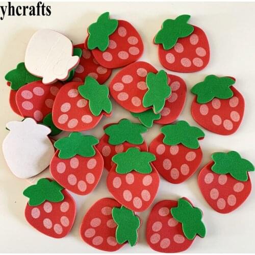 1bag/LOT Foam strawberry without stickers Creative activity kit Wall stickers Kids room ornament Early learning educational toy