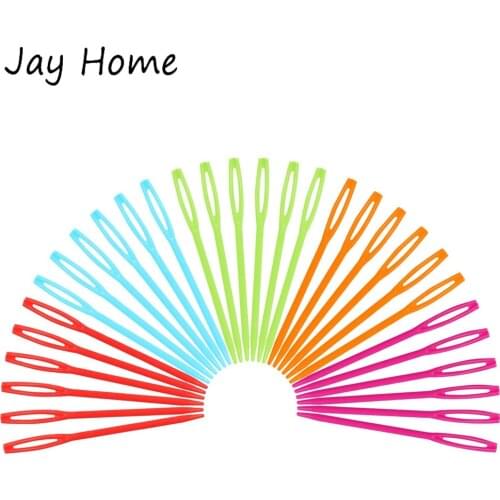 10/20Pcs Plastic Large-Eye Sewing Needles Colorful Knitting Needles Safety Learning Needles for DIY Sewing Handmade Crafts