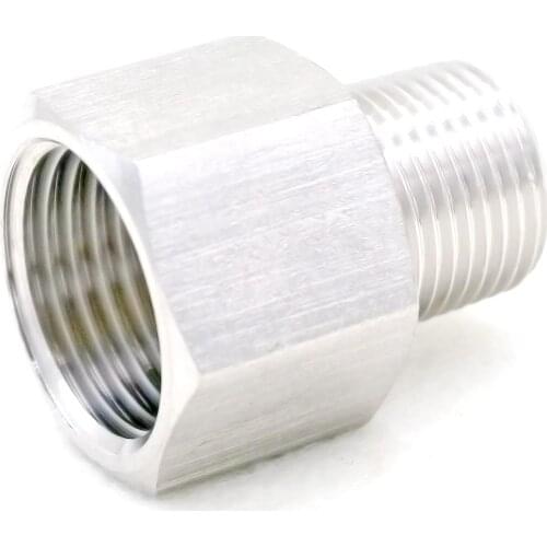 304 Stainless Steel Pipe Fitting Connector Adapter 1/2" BSP Female to 3/8" BSP Male Threaded Max Pressure 2.5 Mpa