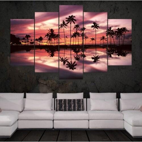 5pcs diy Diamond Painting Cross Stitch Tropical seaside sunset full square Diamond Mosaic beaded Embroidery Rhinestones H290