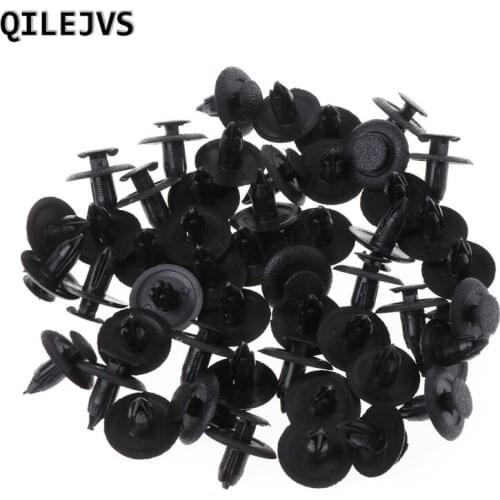 50 Pcs Black Car Door Fender Trunk Fastener Panel Clips Rivet 6mm Hole For Mazd