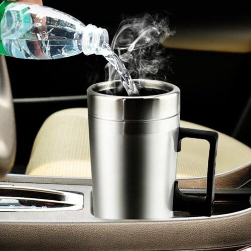 12/24V Stainless Steel Car Heating Cup Milk Hot Water Coffee Tea Thermal Mug for Traveling Camping Vehicle Heating Cup