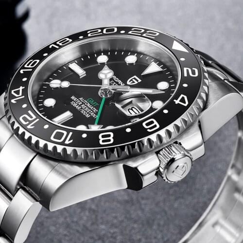 PAGANI DESIGN 40MM Sapphire GMT Watch Top Luxury Brand Men Mechanical Wristwatches Business Waterproof Sports Watches For Men