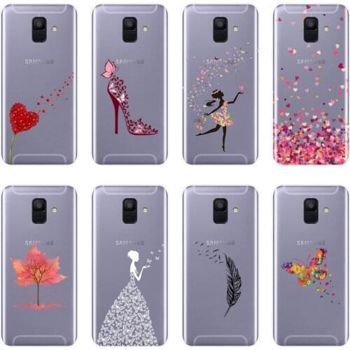 Back Cover For Samsung Galaxy A3 A5 2016 2017 A6 A7 A8 2018 Heart Girl Silicone Soft Phone Case For Samsung A6 A8 Plus 2018 Case